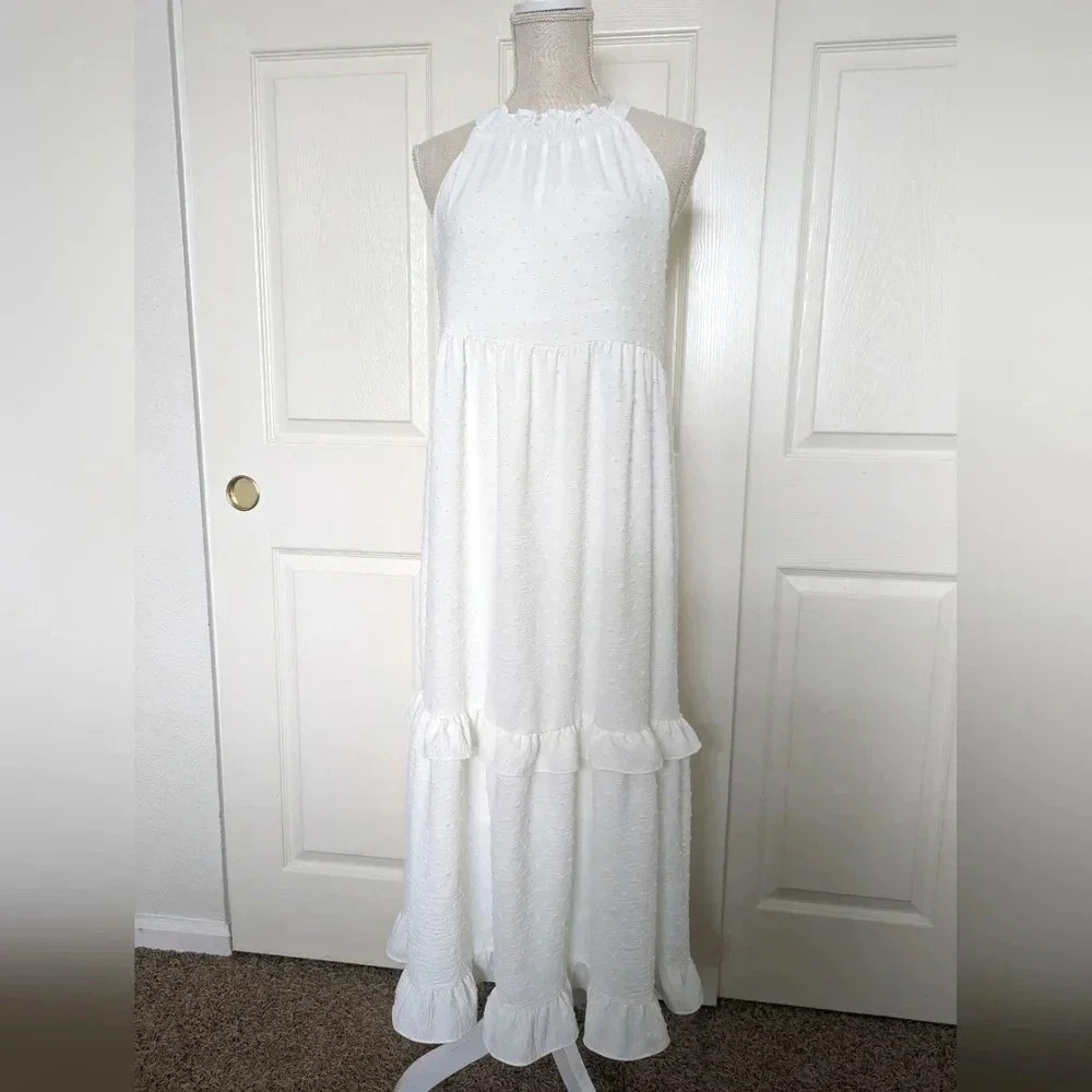 Gibsonlook Clip dot Halter Neck Midi Dress - Picture 3 of 9